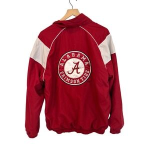 58 Sports Alabama Crimson Tide Windbreaker Medium Red Quarter Zip Back Patch